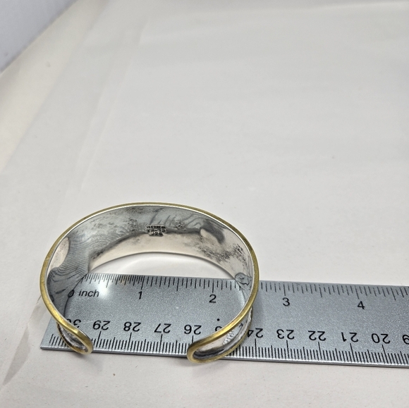 Taxco Sterling Silver Mexico Vintage 2 Tone Elephant Cuff Bracelet Good Luck 30G - Picture 9 of 11